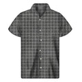 Noisy Windowpane Pattern Print Men's Short Sleeve Shirt
