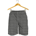 Noisy Windowpane Pattern Print Men's Shorts