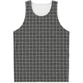 Noisy Windowpane Pattern Print Men's Tank Top
