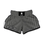 Noisy Windowpane Pattern Print Muay Thai Boxing Shorts