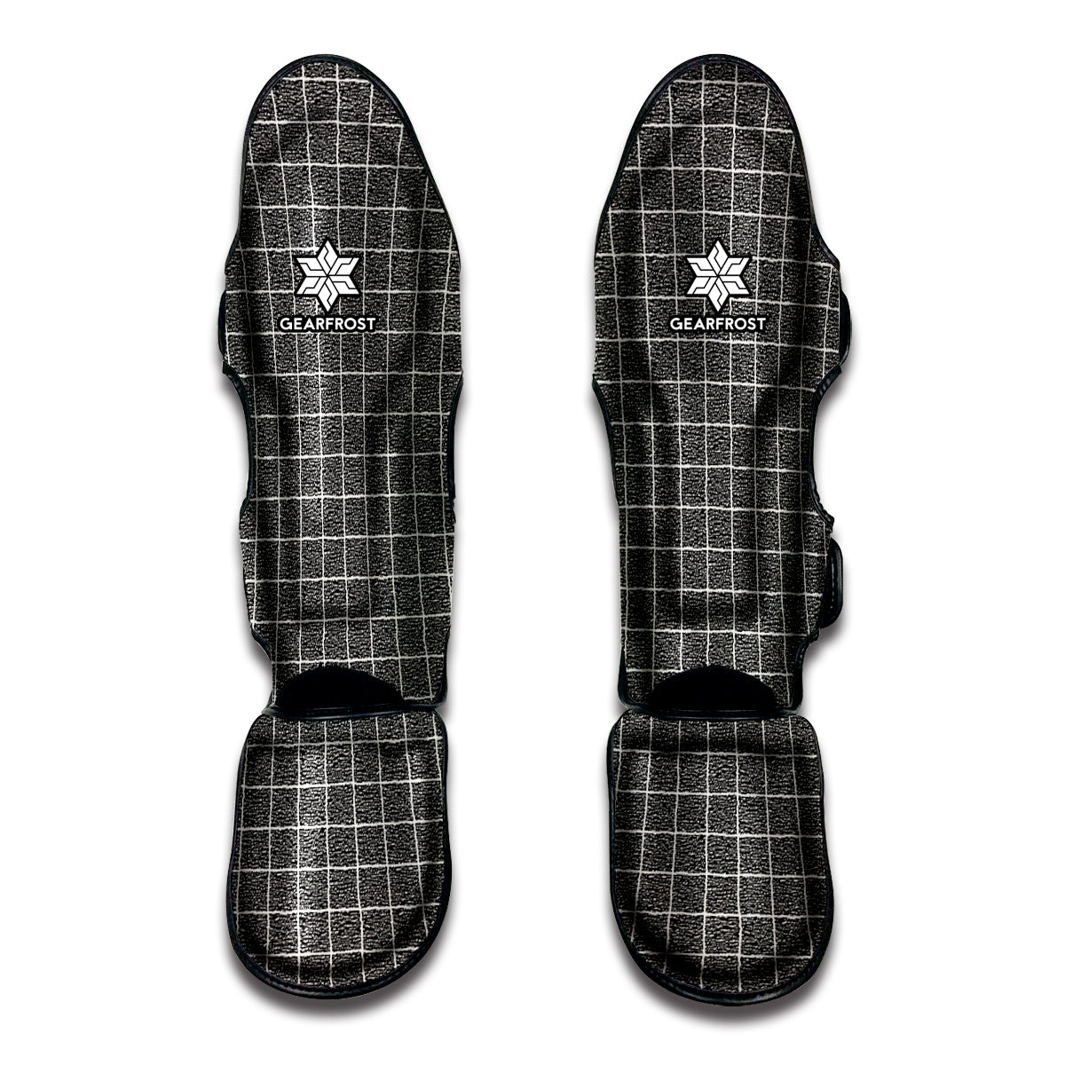 Noisy Windowpane Pattern Print Muay Thai Shin Guard