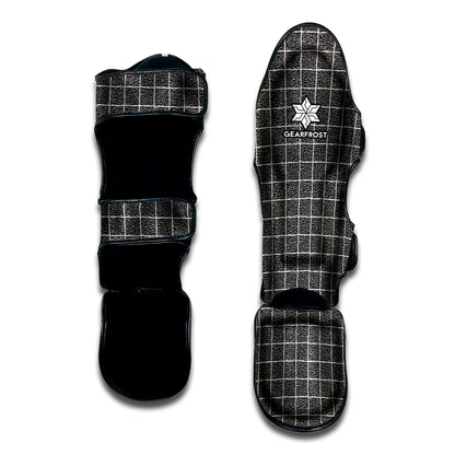 Noisy Windowpane Pattern Print Muay Thai Shin Guard
