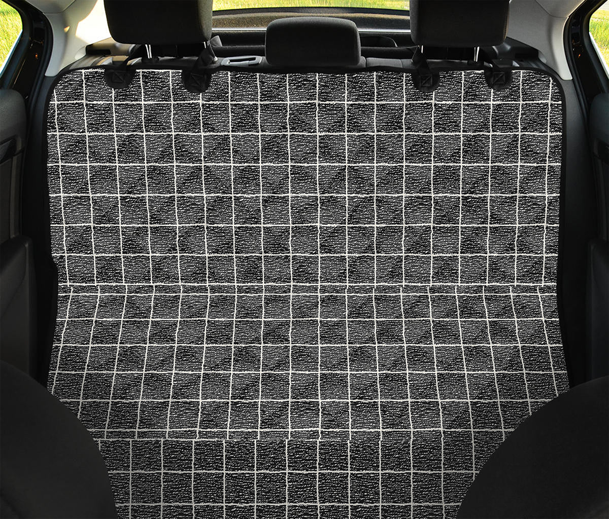 Noisy Windowpane Pattern Print Pet Car Back Seat Cover