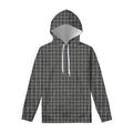 Noisy Windowpane Pattern Print Pullover Hoodie