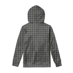 Noisy Windowpane Pattern Print Pullover Hoodie