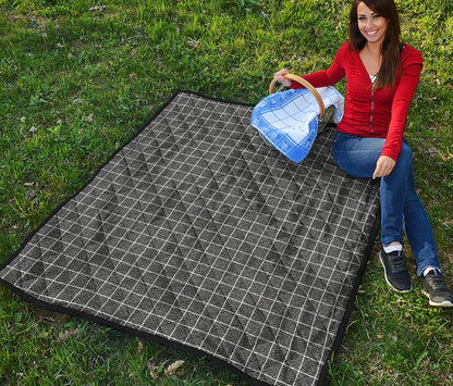 Noisy Windowpane Pattern Print Quilt