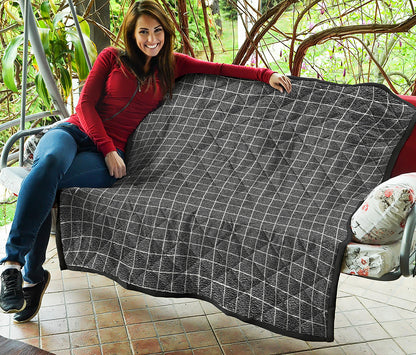 Noisy Windowpane Pattern Print Quilt