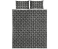 Noisy Windowpane Pattern Print Quilt Bed Set