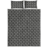 Noisy Windowpane Pattern Print Quilt Bed Set