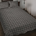 Noisy Windowpane Pattern Print Quilt Bed Set