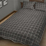 Noisy Windowpane Pattern Print Quilt Bed Set