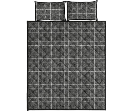 Noisy Windowpane Pattern Print Quilt Bed Set