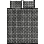 Noisy Windowpane Pattern Print Quilt Bed Set
