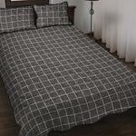 Noisy Windowpane Pattern Print Quilt Bed Set