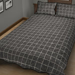 Noisy Windowpane Pattern Print Quilt Bed Set