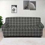 Noisy Windowpane Pattern Print Sofa Cover