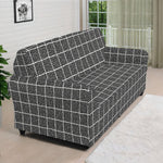 Noisy Windowpane Pattern Print Sofa Cover