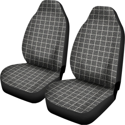 Noisy Windowpane Pattern Print Universal Fit Car Seat Covers
