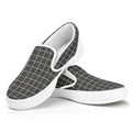Noisy Windowpane Pattern Print White Slip On Sneakers
