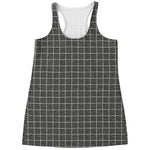 Noisy Windowpane Pattern Print Women's Racerback Tank Top