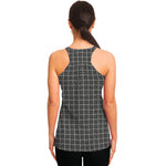 Noisy Windowpane Pattern Print Women's Racerback Tank Top