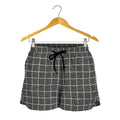 Noisy Windowpane Pattern Print Women's Shorts