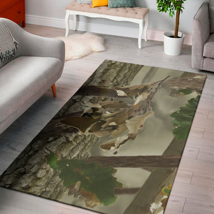 Oak Tree Hunting Camouflage Print Area Rug