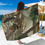 Oak Tree Hunting Camouflage Print Beach Sarong Wrap