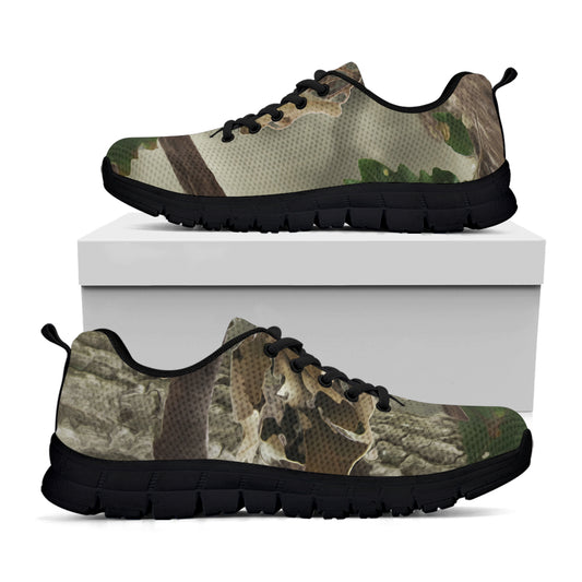 Oak Tree Hunting Camouflage Print Black Sneakers