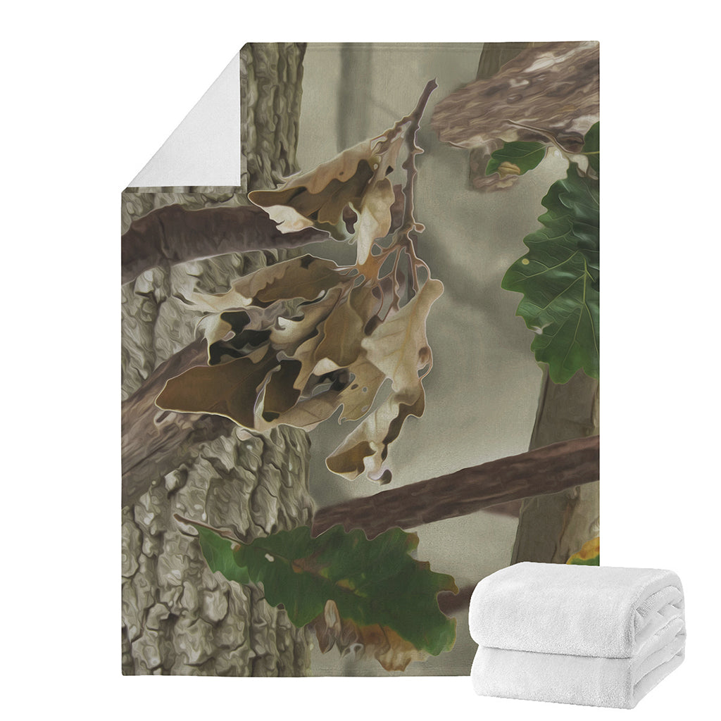 Oak Tree Hunting Camouflage Print Blanket