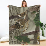 Oak Tree Hunting Camouflage Print Blanket