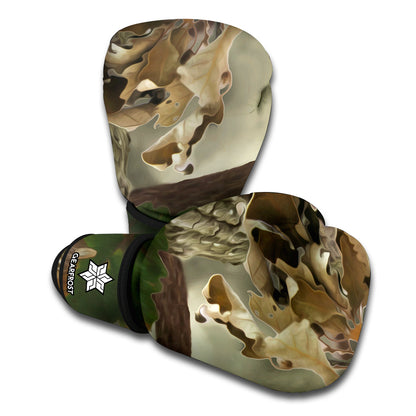 Oak Tree Hunting Camouflage Print Boxing Gloves