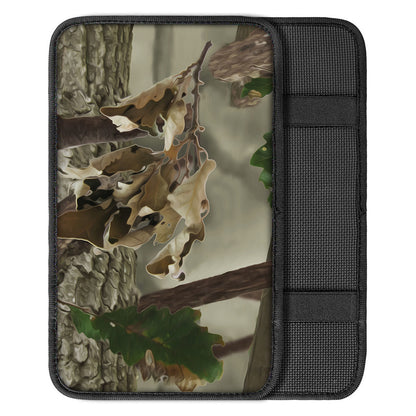 Oak Tree Hunting Camouflage Print Car Center Console Cover