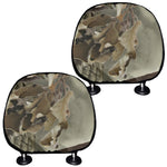 Oak Tree Hunting Camouflage Print Car Headrest Covers