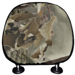 Oak Tree Hunting Camouflage Print Car Headrest Covers