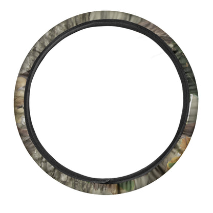 Oak Tree Hunting Camouflage Print Car Steering Wheel Cover