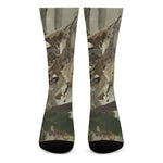 Oak Tree Hunting Camouflage Print Crew Socks