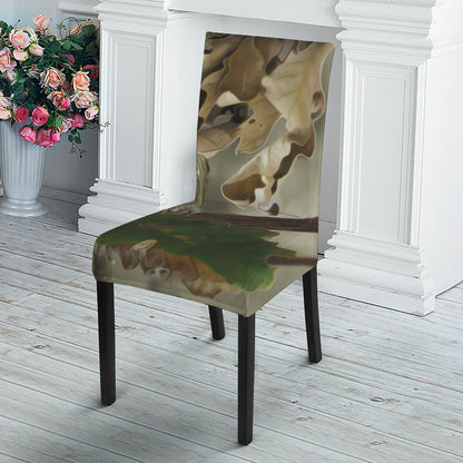 Oak Tree Hunting Camouflage Print Dining Chair Slipcover