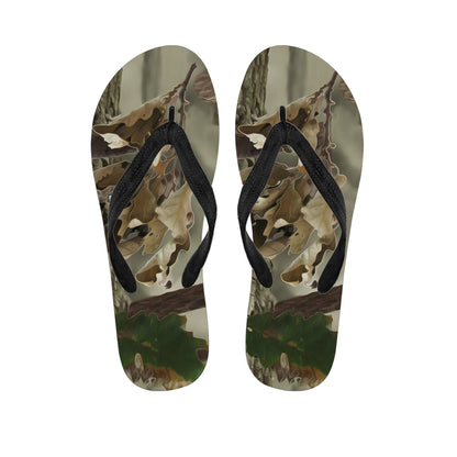 Oak Tree Hunting Camouflage Print Flip Flops