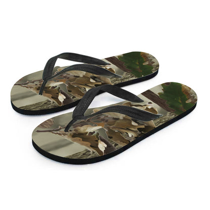 Oak Tree Hunting Camouflage Print Flip Flops