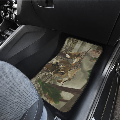 Oak Tree Hunting Camouflage Print Front and Back Car Floor Mats