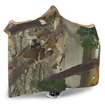 Oak Tree Hunting Camouflage Print Hooded Blanket