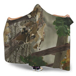 Oak Tree Hunting Camouflage Print Hooded Blanket