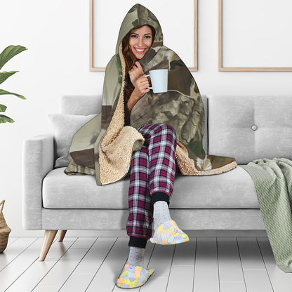 Oak Tree Hunting Camouflage Print Hooded Blanket