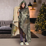 Oak Tree Hunting Camouflage Print Hooded Blanket