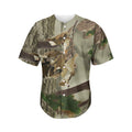 Oak Tree Hunting Camouflage Print Men's Baseball Jersey