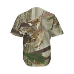 Oak Tree Hunting Camouflage Print Men's Baseball Jersey