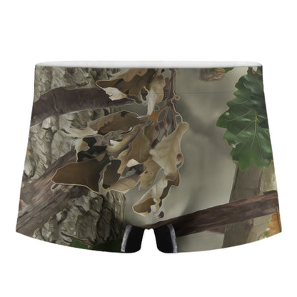 Oak Tree Hunting Camouflage Print Men's Boxer Briefs