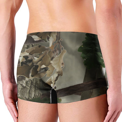 Oak Tree Hunting Camouflage Print Men's Boxer Briefs