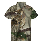 Oak Tree Hunting Camouflage Print Men's Short Sleeve Shirt